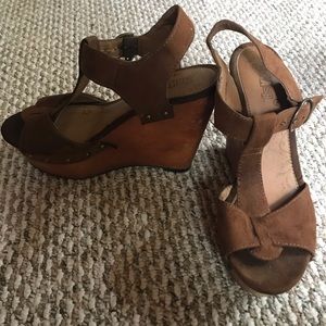 Brown Suede Wedges
